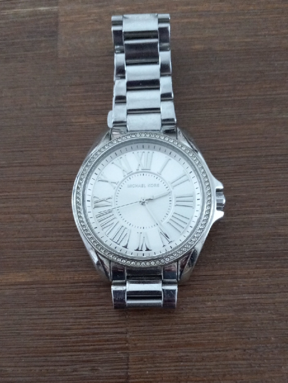Michael Kors Silver and White Crystal Accent Women's Bracelet Watch